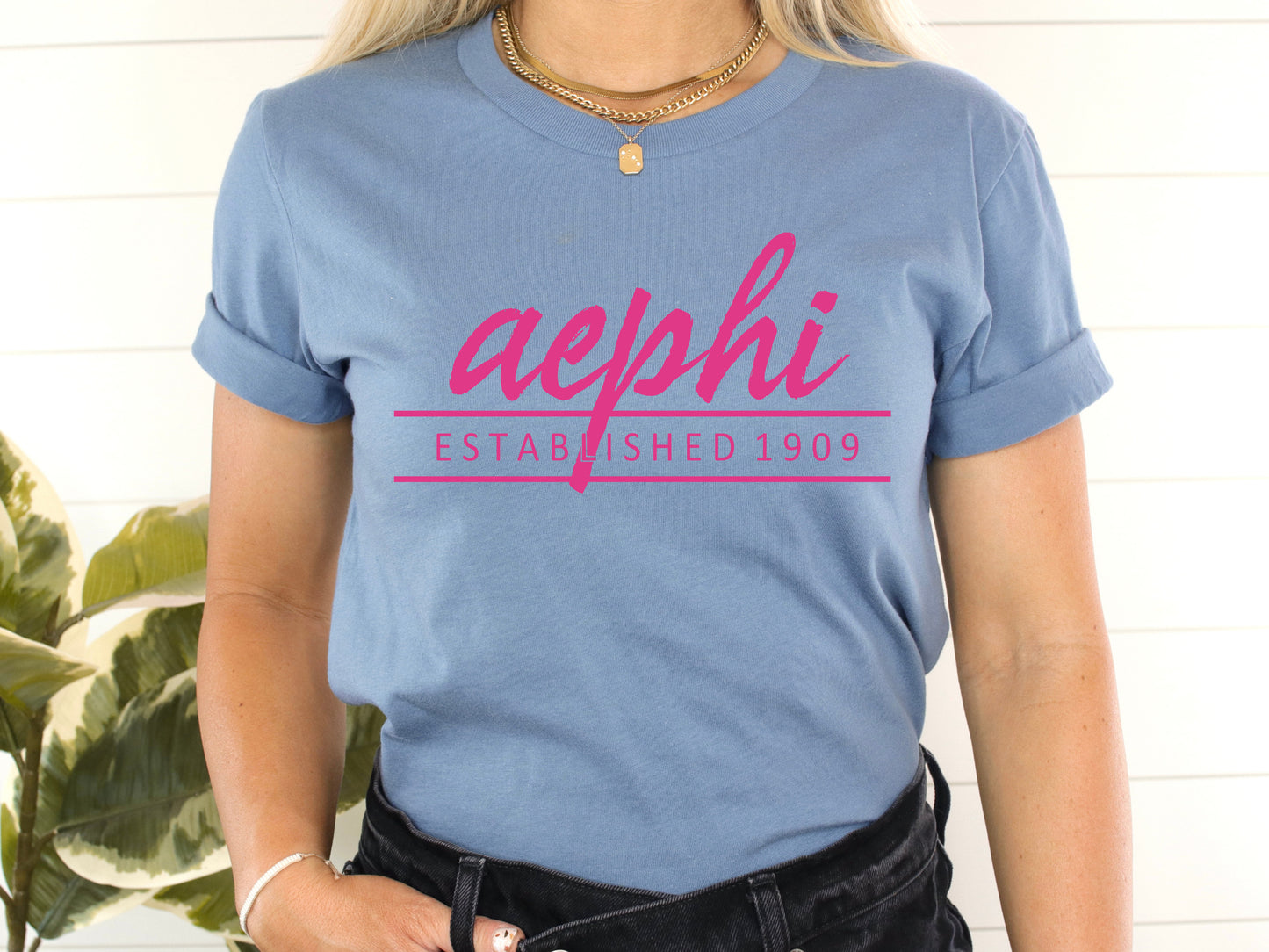 Alpha Epsilon Phi All Pink Sorority T-shirt _  754g