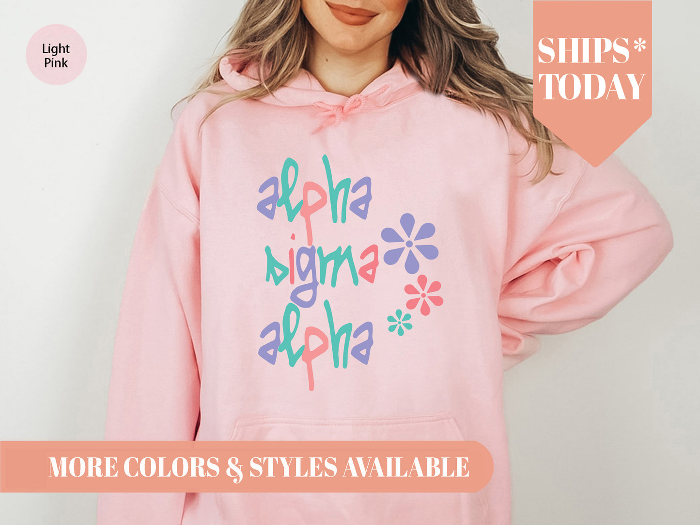 Alpha Sigma Alpha Colorful Floral Sorority Hoodie _ 2609g