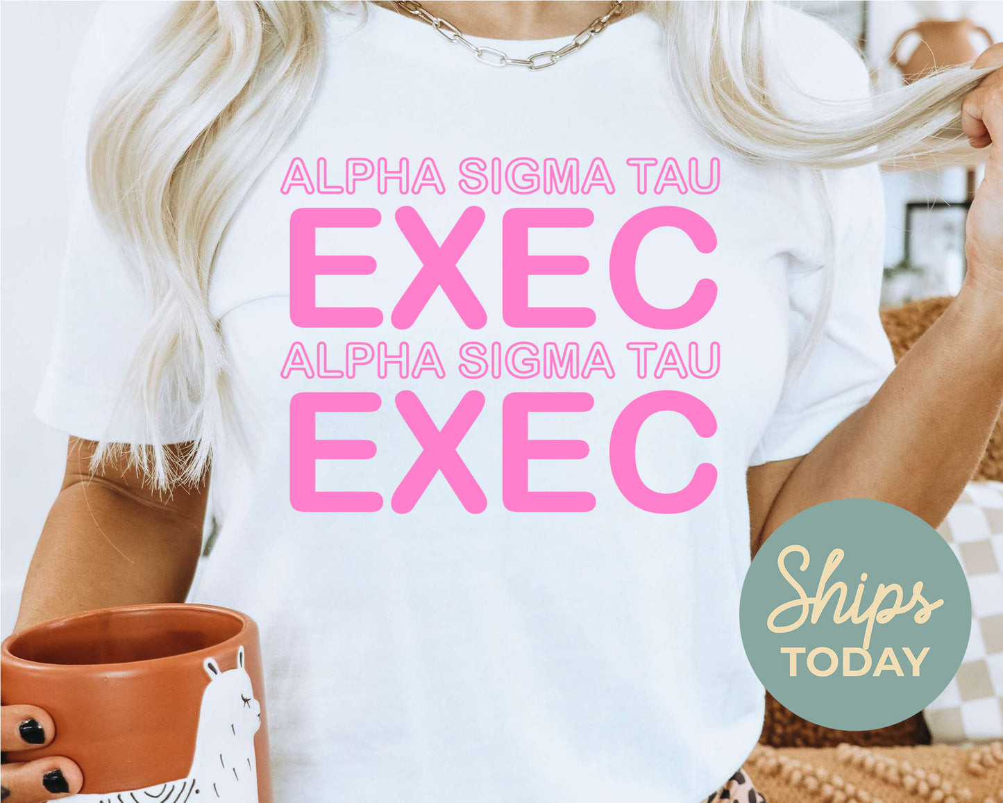 Alpha Sigma Tau Executive Sisterhood Sorority T-shirt _ 30907g