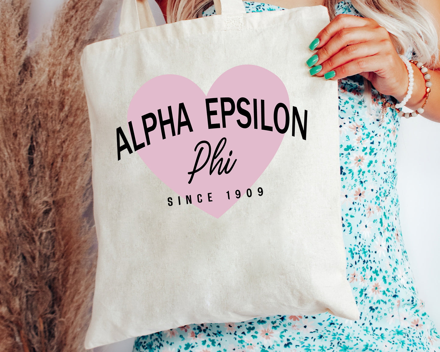 Alpha Epsilon Phi Pretty in Pink Sorority Tote Bag _ 34284g
