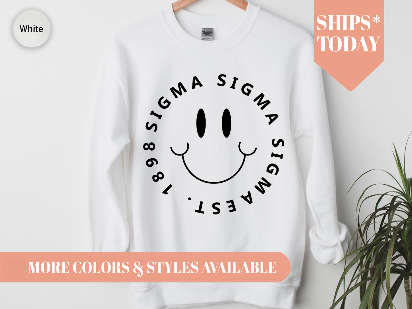 Sigma Kappa Smiley Face Halo Sorority Sweatshirt _ 2521g