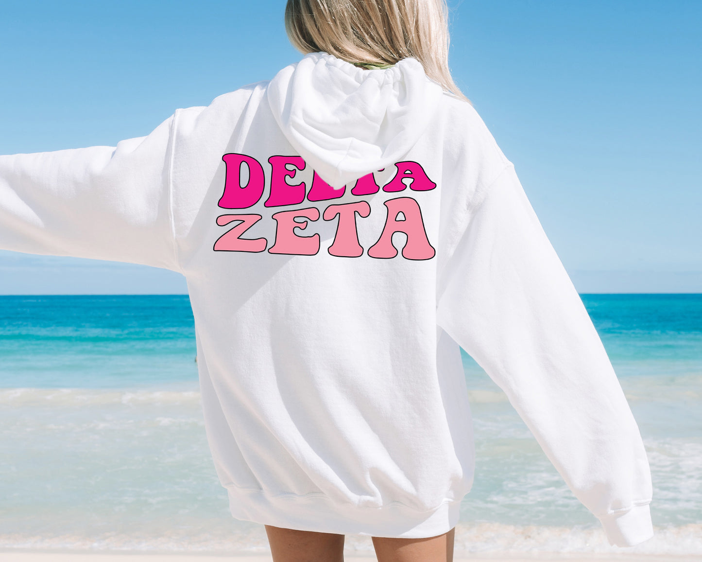 Delta Zeta Shades of Pink Sorority Hoodie _ 32985g
