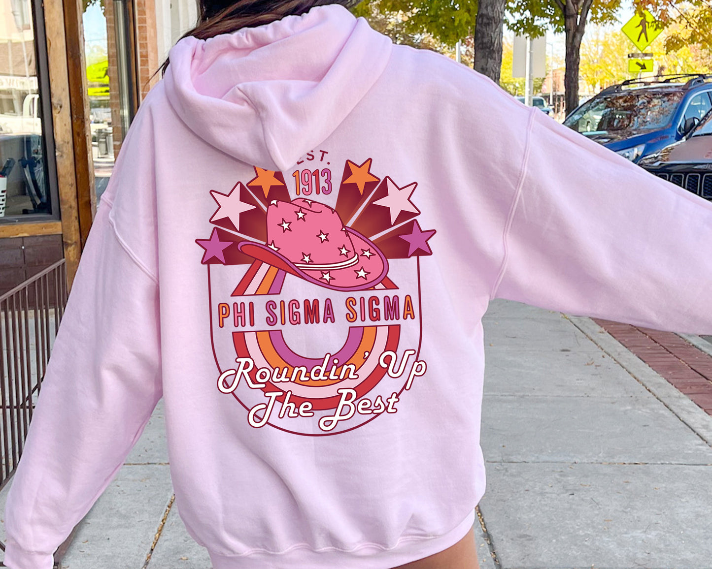 Phi Sigma Sigma Roundin' up the Best Sorority Hoodie _ 32913g
