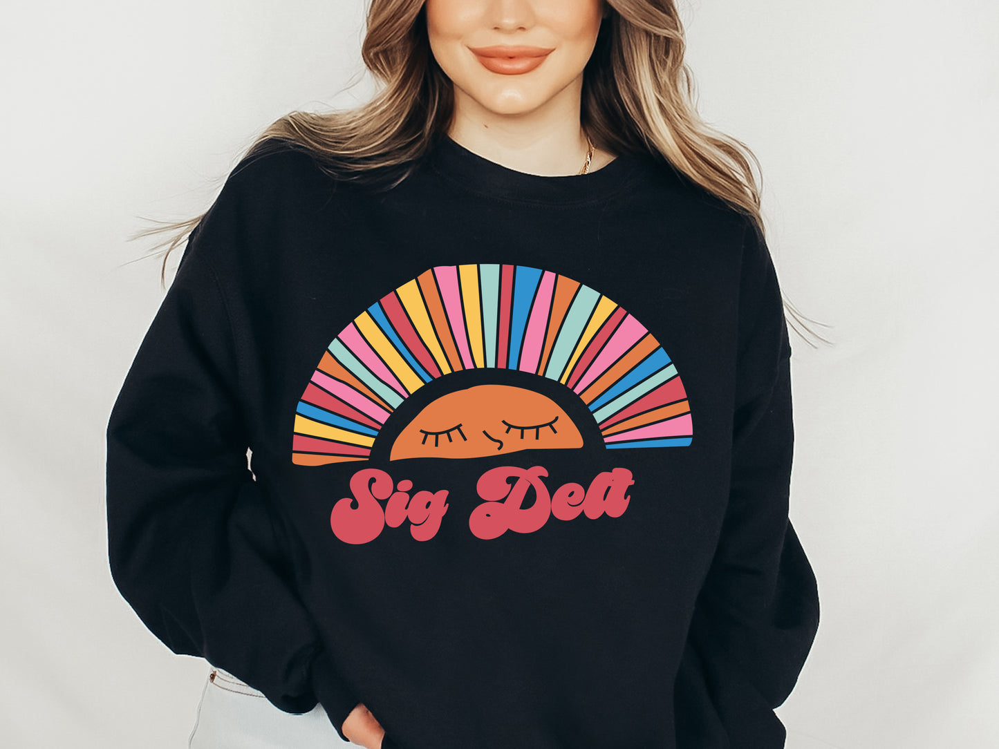 Sigma Delta Tau Sunshine Sorority Sweatshirt _ 3328g