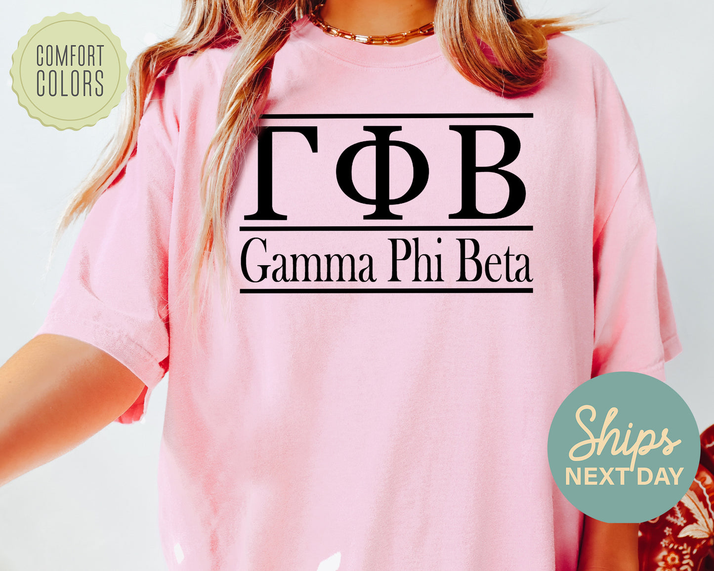 Gamma Phi Beta Bold Statement Comfort Colors Sorority T-shirt _ 298g