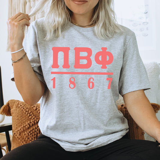 Pi Beta Phi Monochromatic Sorority T-shirt _ 30863g