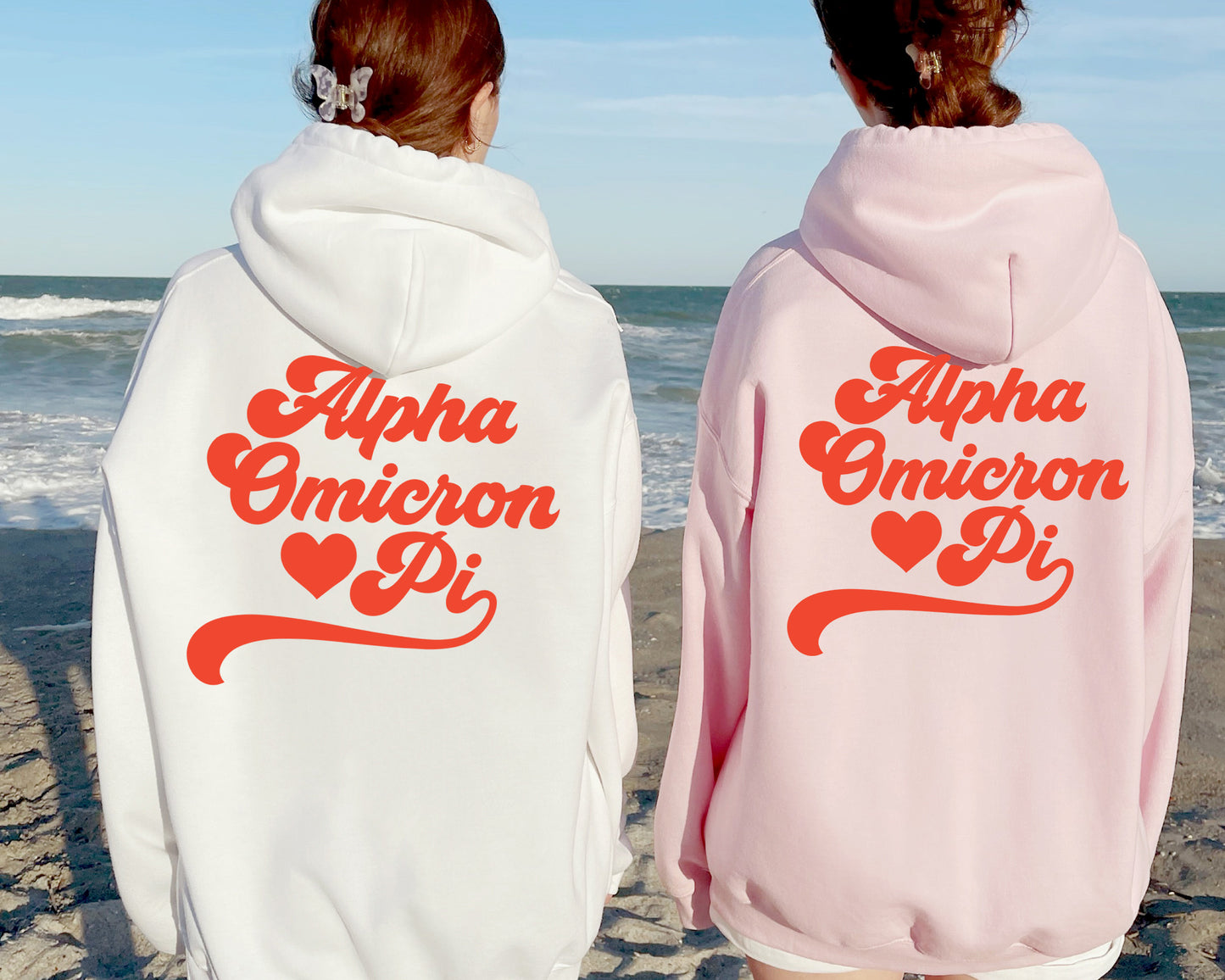 Alpha Omicron Pi Red Heart Sorority Hoodie _ 33350g