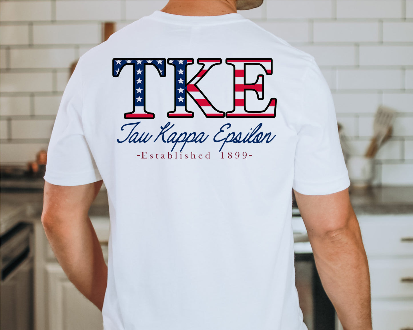 Tau Kappa Epsilon USA Flag Letters Fraternity T-shirt _ 33449g