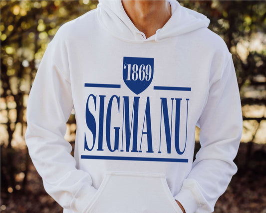 Sigma Nu Shield Fraternity Hoodie _ 1206g