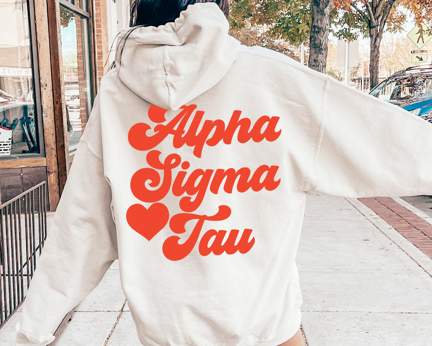 Alpha Sigma Tau Red Heart Sorority Hoodie _ 33353g