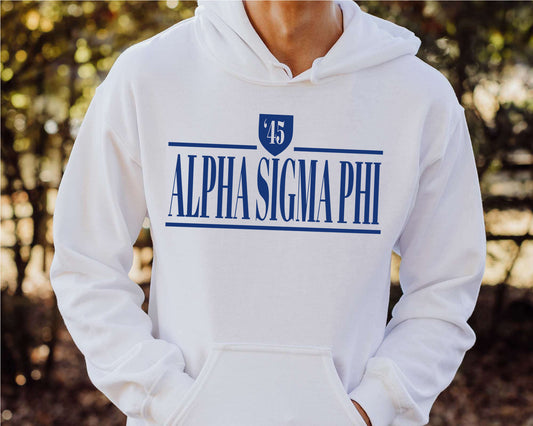 Alpha Sigma Phi Shield Fraternity Hoodie _ 1185g
