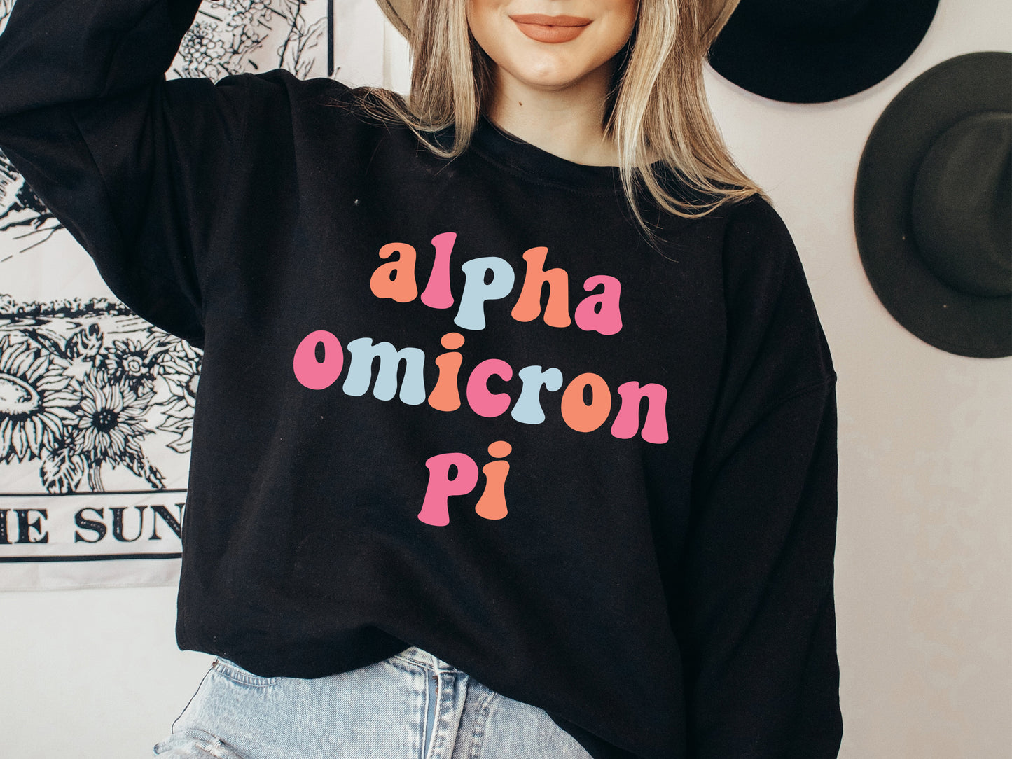 Alpha Omicron Pi Vividly Vibrant Sorority Sweatshirt _ 3153g