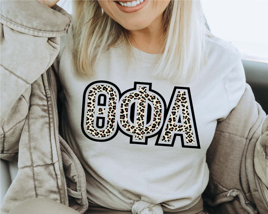 Theta Phi Alpha Safari Style Letters Sorority T-shirt _ 304559g