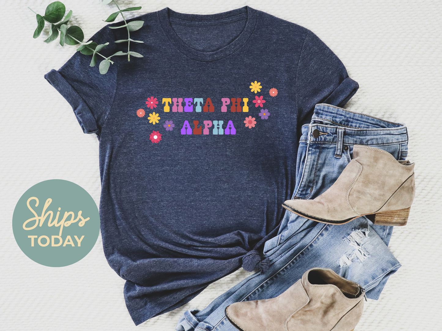 Theta Phi Alpha Splash of Color Sorority T-shirt _ 3199g