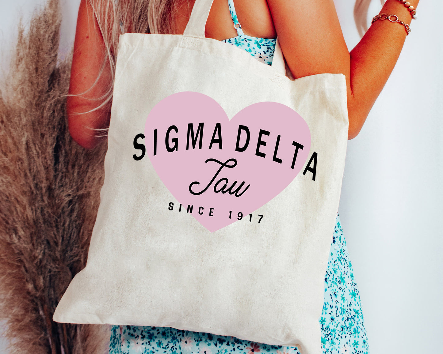 Sigma Delta Tau Pretty in Pink Sorority Tote Bag _ 34303g
