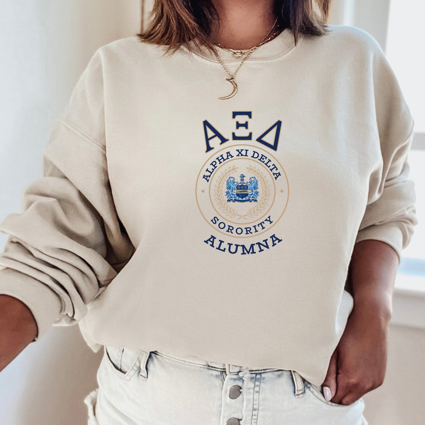 Alpha Xi Delta Alumna Vintage Sorority Sweatshirt _ 31017g