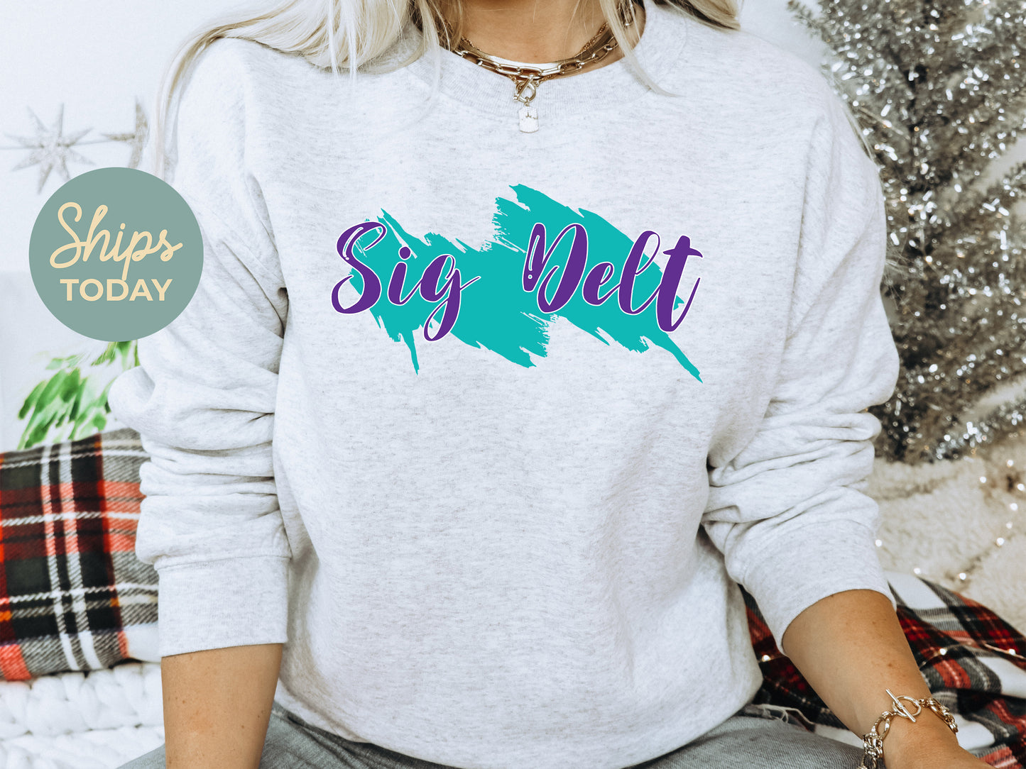 Sigma Delta Tau Paint Party Sorority Sweatshirt _ 4493g