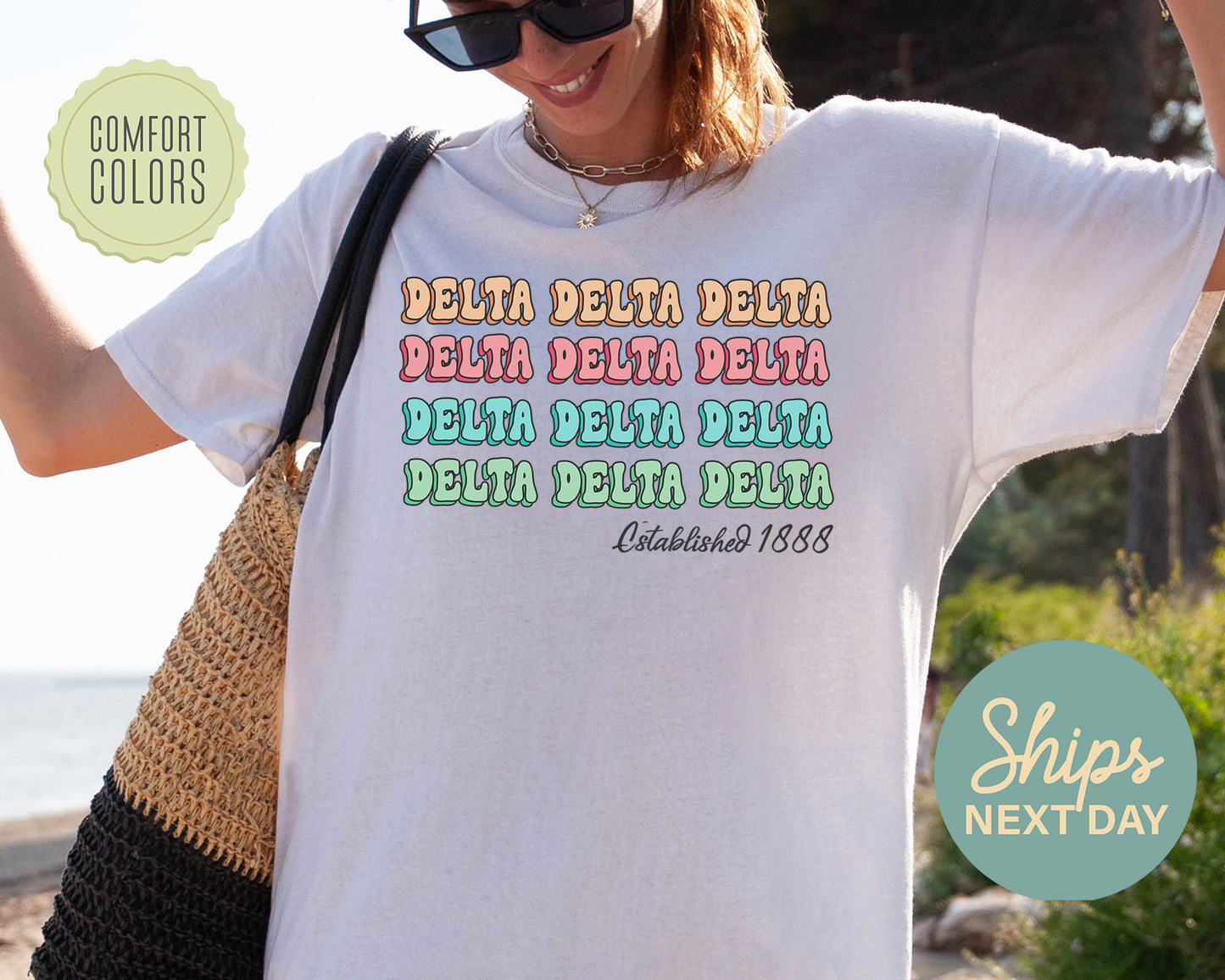 Delta Delta Delta Lucy Comfort Colors Sorority T-shirt _ 268g