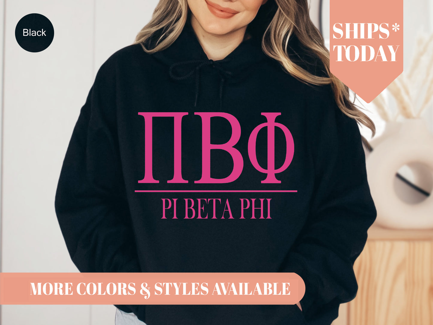 Pi Beta Phi Loud Letters Sorority Hoodie _ 486g