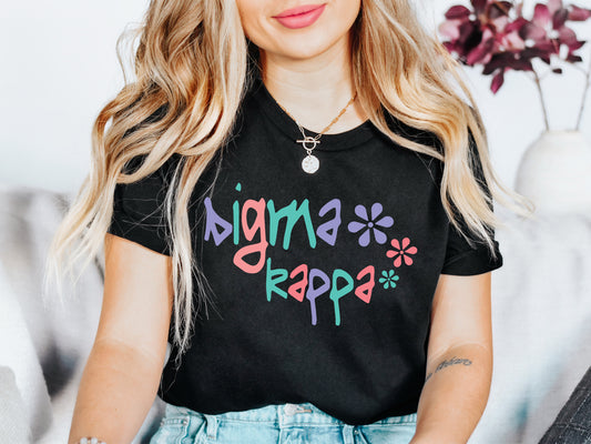 Sigma Kappa Colorful Floral Sorority T-shirt _ 2625g