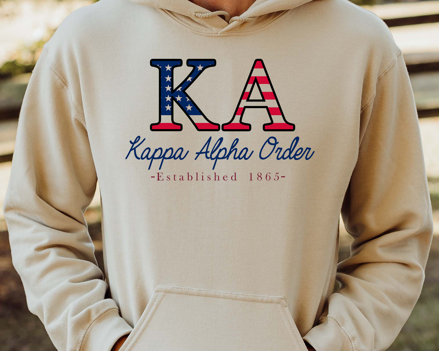 Kappa Alpha Order American Flag Letters Fraternity Hoodie _ 1166g