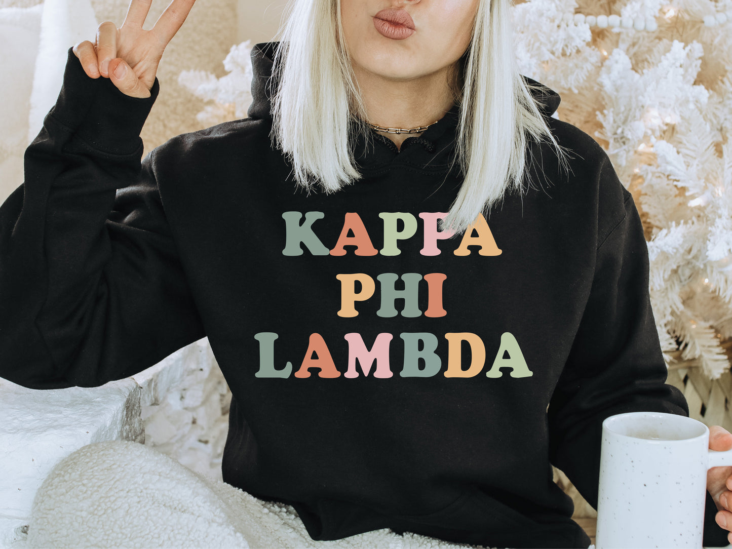 Kappa Phi Lambda Bright and Colorful Sorority Hoodie _ 3474g