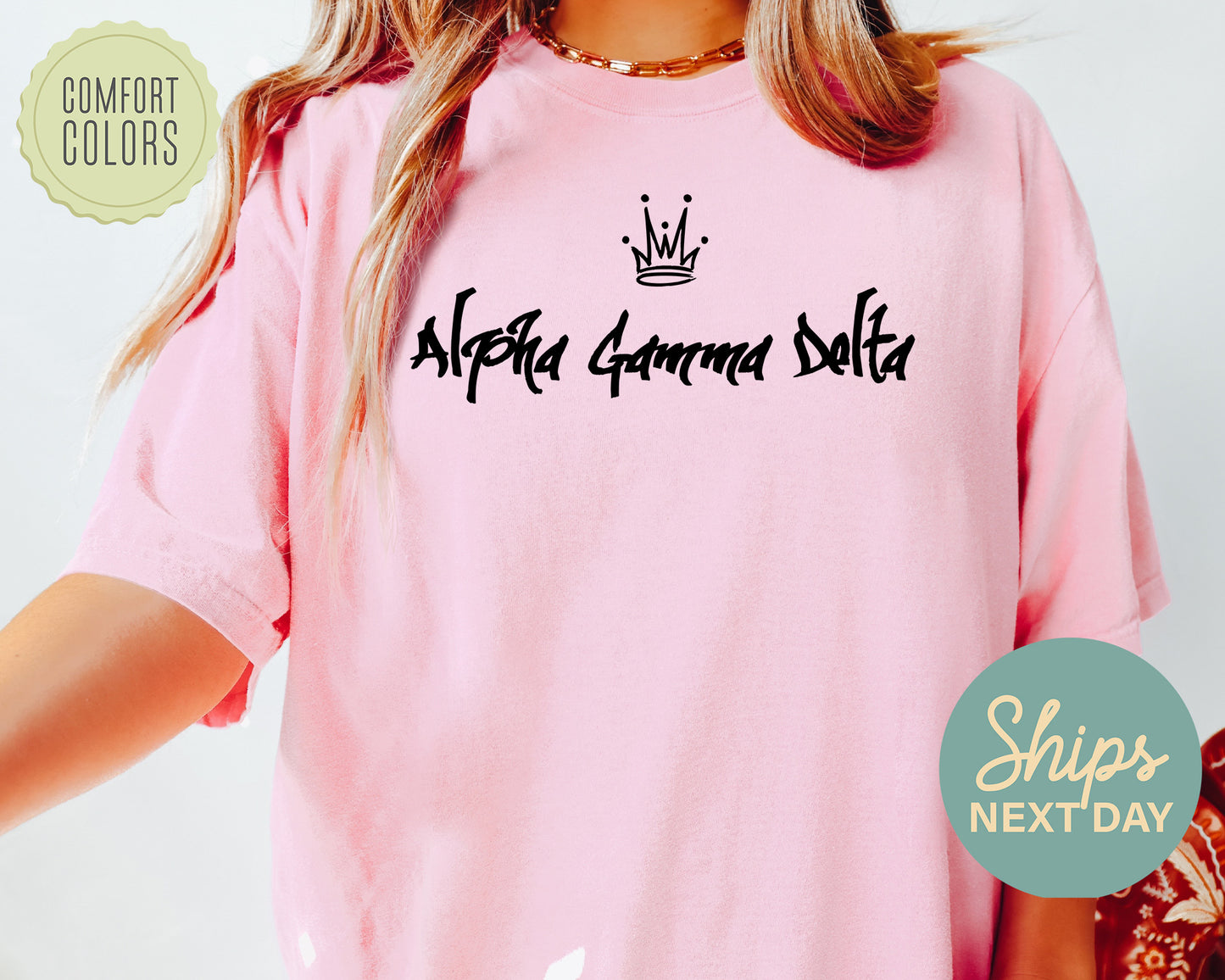 Alpha Gamma Delta Queen Comfort Colors Sorority T-shirt _ 2451g