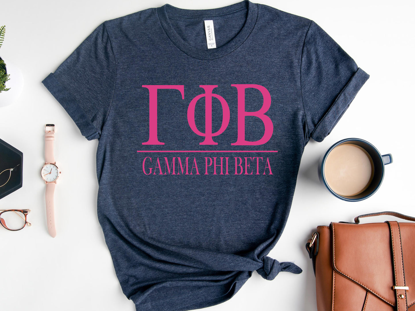 Gamma Phi Beta Loud Letters Sorority T-shirt _ 480g
