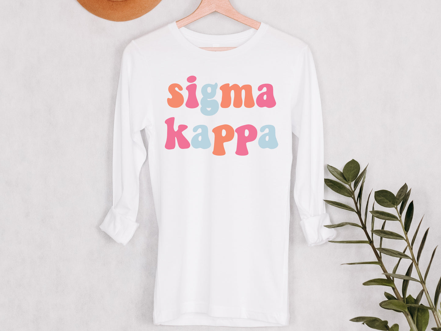 Sigma Kappa Vividly Vibrant Sorority Long Sleeve T-shirt _ 3171g