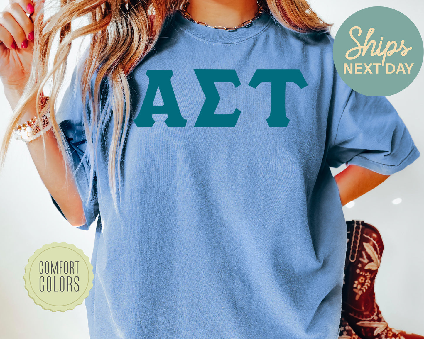 Alpha Sigma Tau Back to the Basics Comfort Colors Sorority T-shirt _ 629g