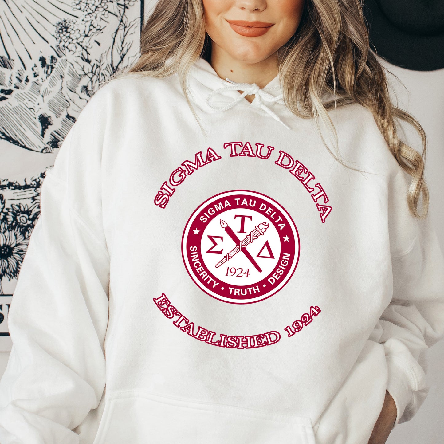 Sigma Tau Delta Iconic Insignia COED Hoodie _ 35677g