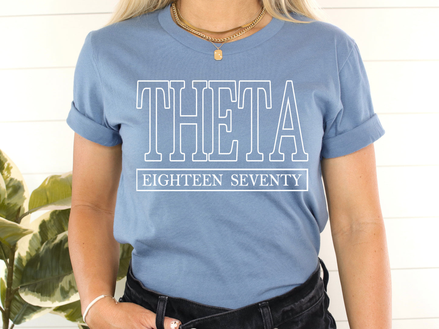 Kappa Alpha Theta Stencil Stacked Sorority T-shirt _ 2149g