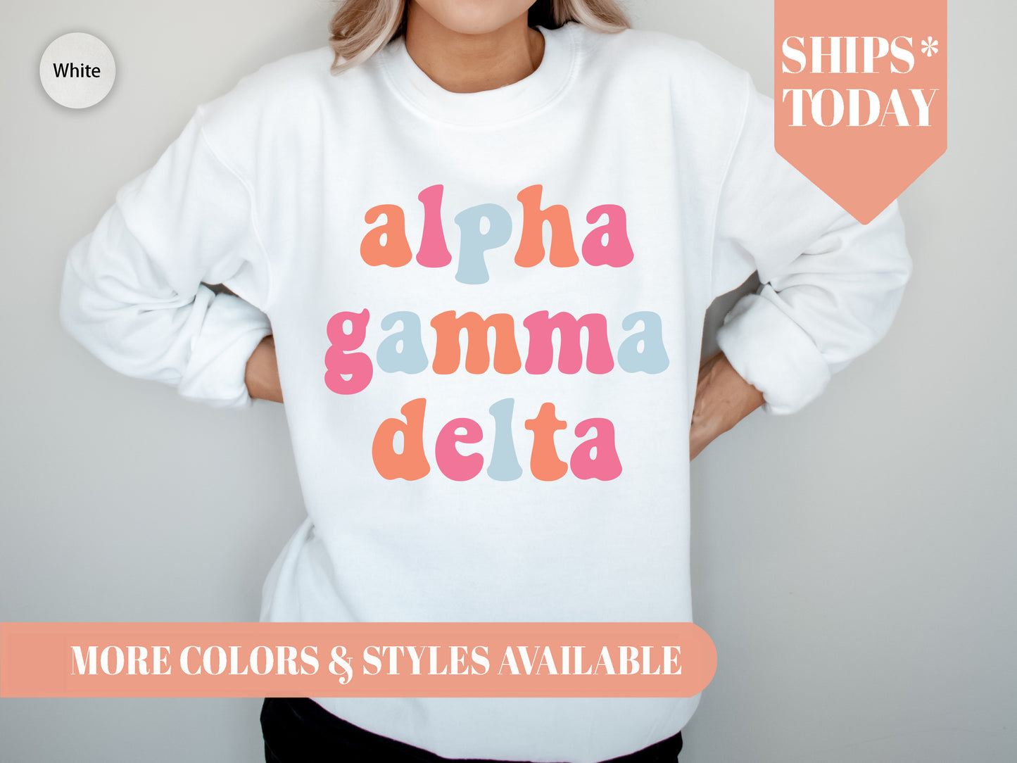 Alpha Gamma Delta Vividly Vibrant Sorority Sweatshirt _ 3152g