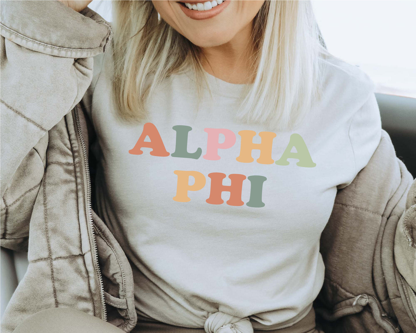 Alpha Phi Bright and Proud Sorority T-shirt _ 419g