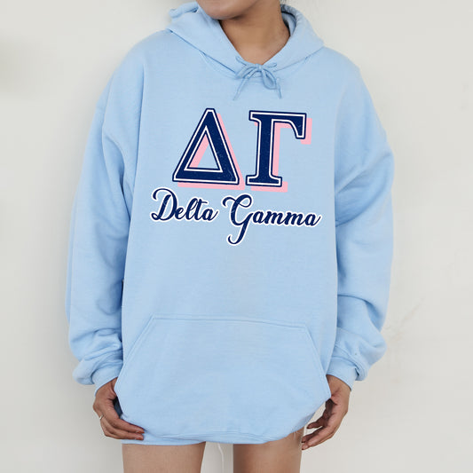 Delta Gamma Greek Colors Sorority Hoodie _ 36080g