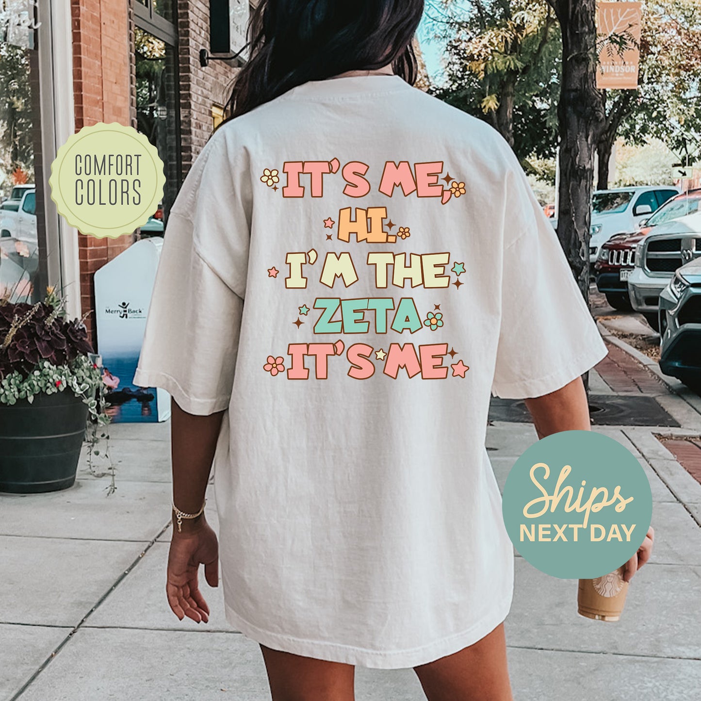 Zeta Tau Alpha Signature Chic Comfort Colors Sorority T-shirt _ 35990g