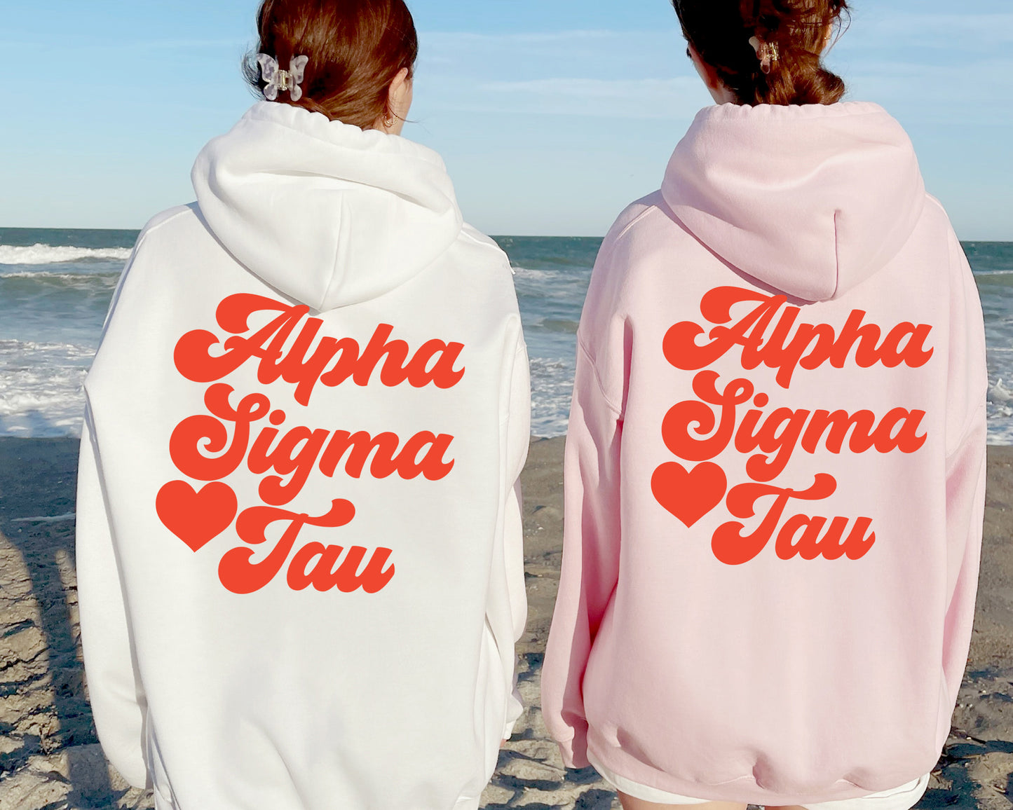 Alpha Sigma Tau Red Heart Sorority Hoodie _ 33353g