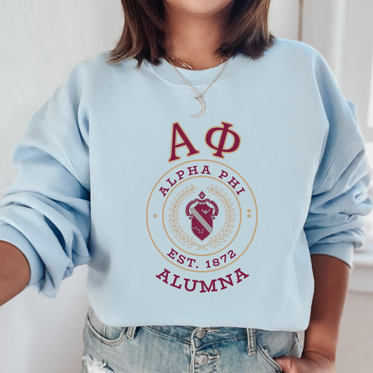 Alpha Phi Alumna Vintage Sorority Sweatshirt _ 31014g