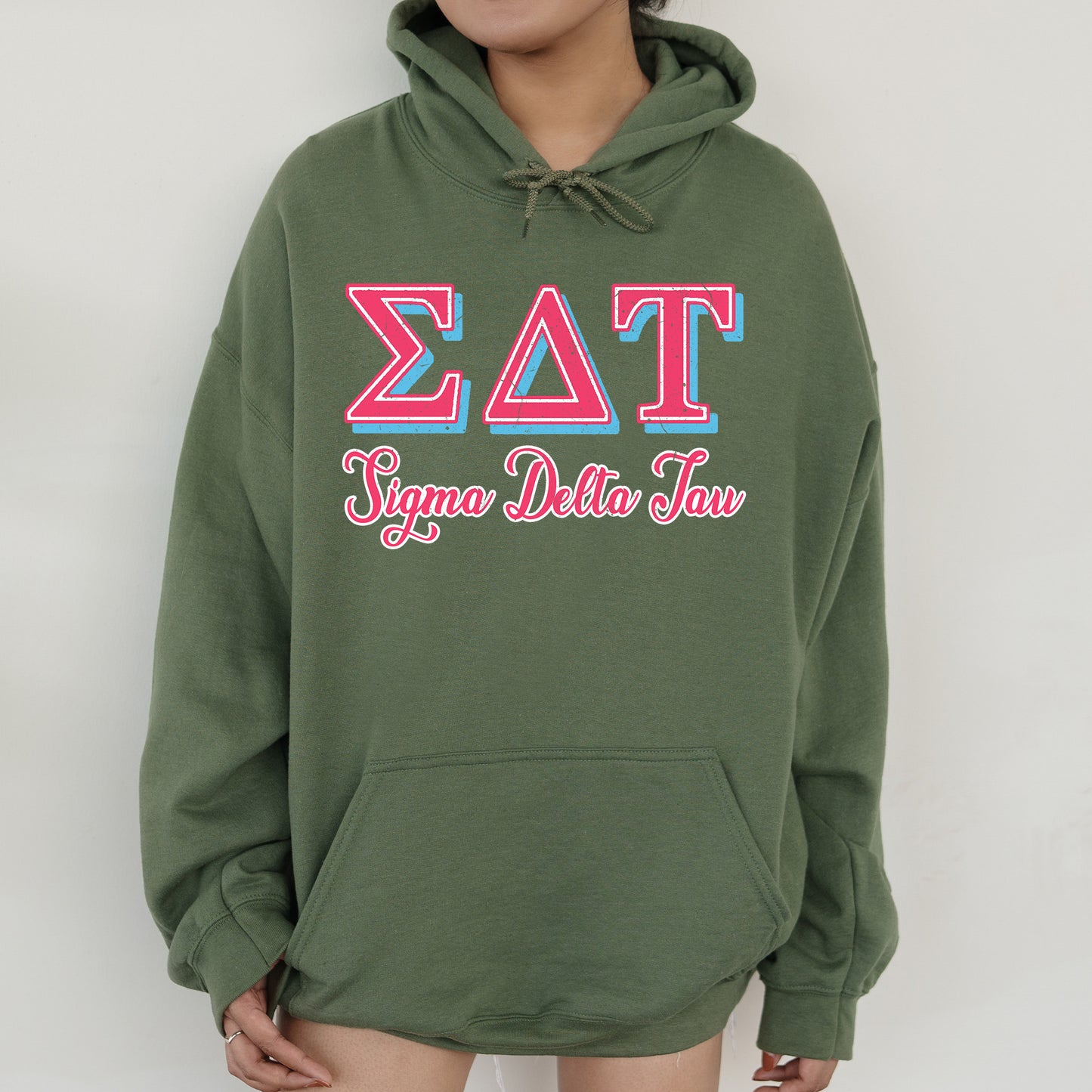 Sigma Delta Tau Greek Colors Sorority Hoodie _ 36090g