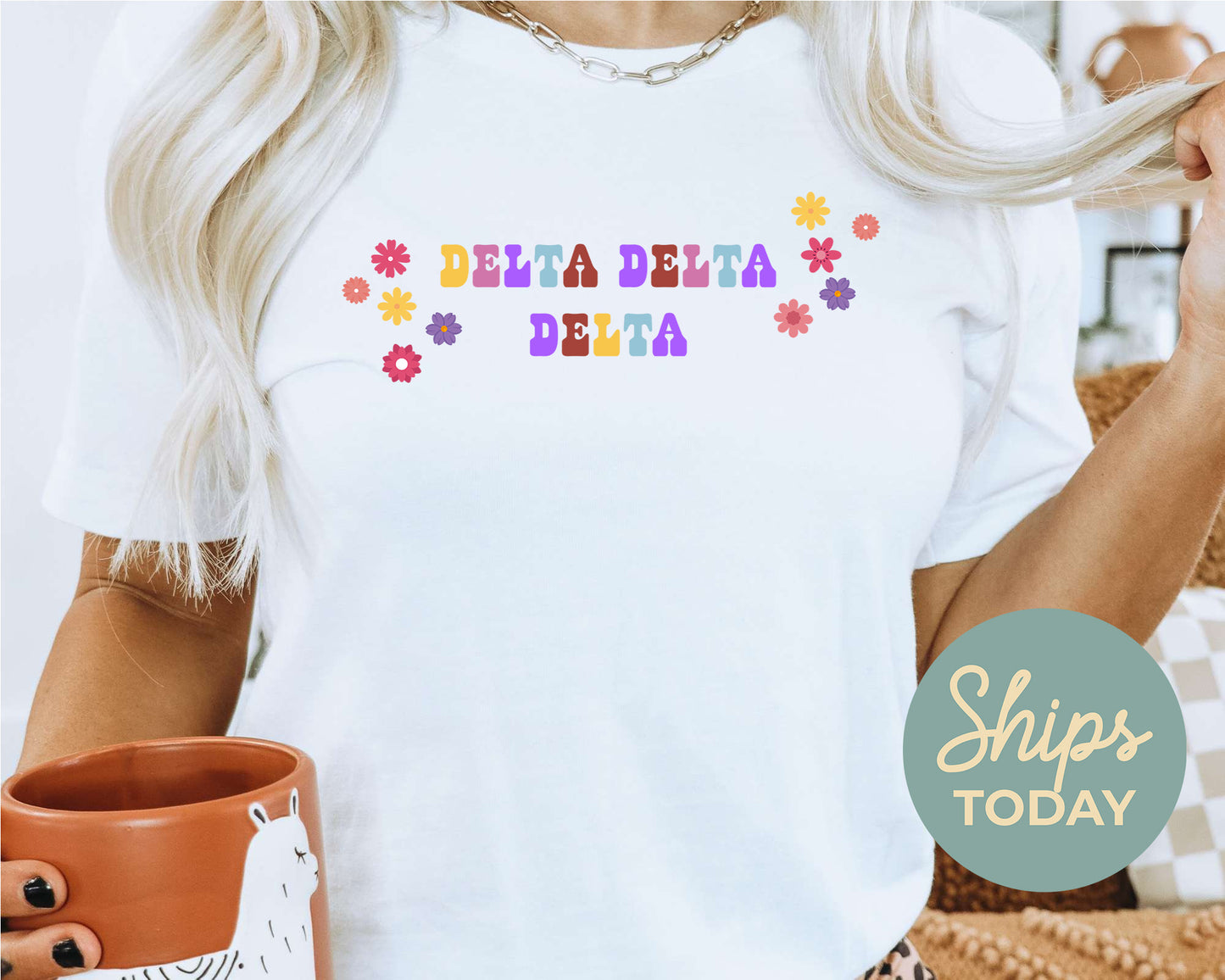 Delta Delta Delta Splash of Color Sorority T-shirt _ 3185g