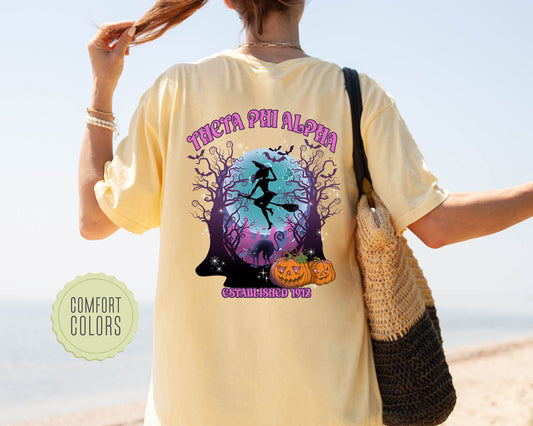 Theta Phi Alpha Halloween Witch Comfort Colors Sorority T-shirt _ 36250g