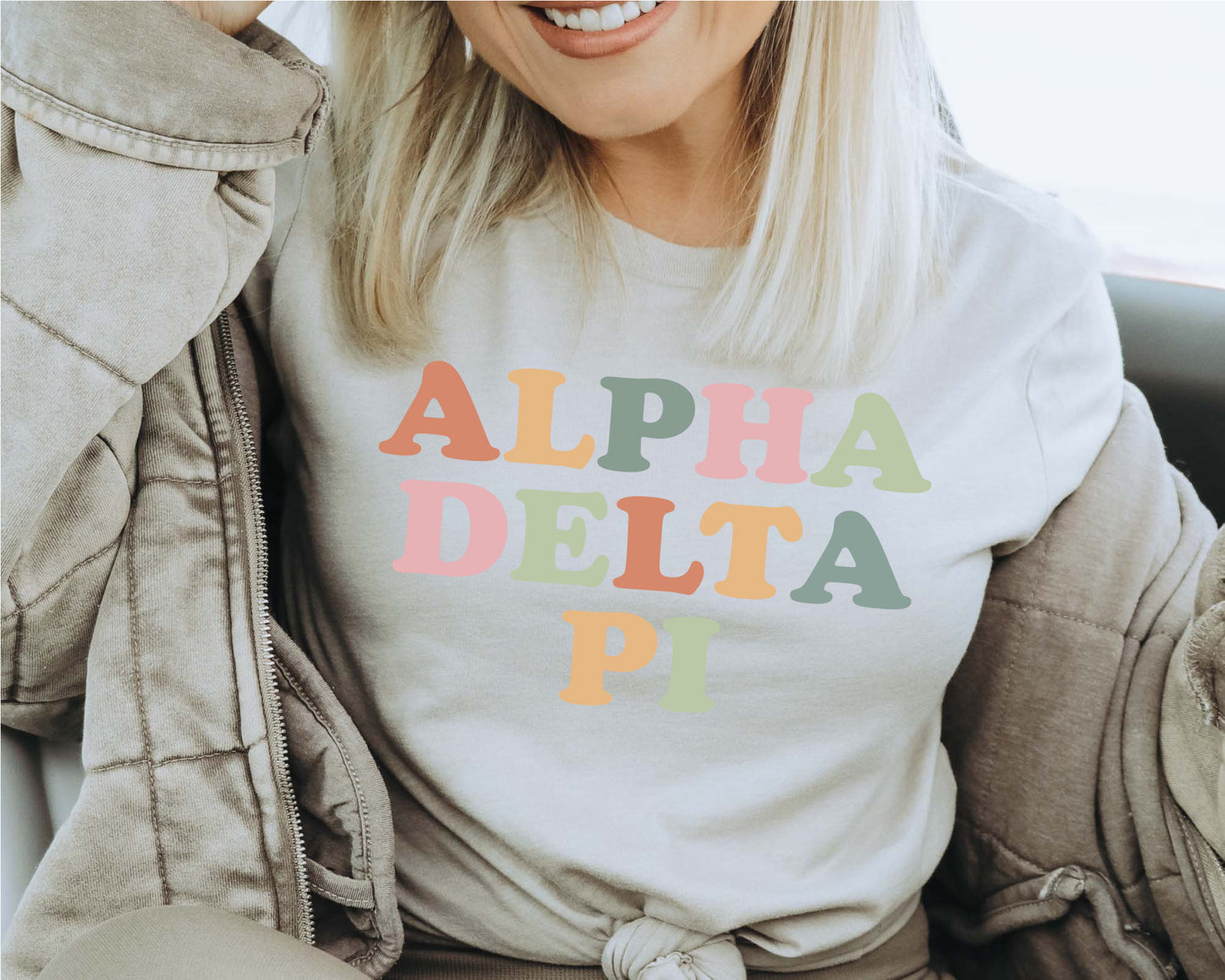 Alpha Delta Pi Bright and Proud Sorority T-shirt _ 415g