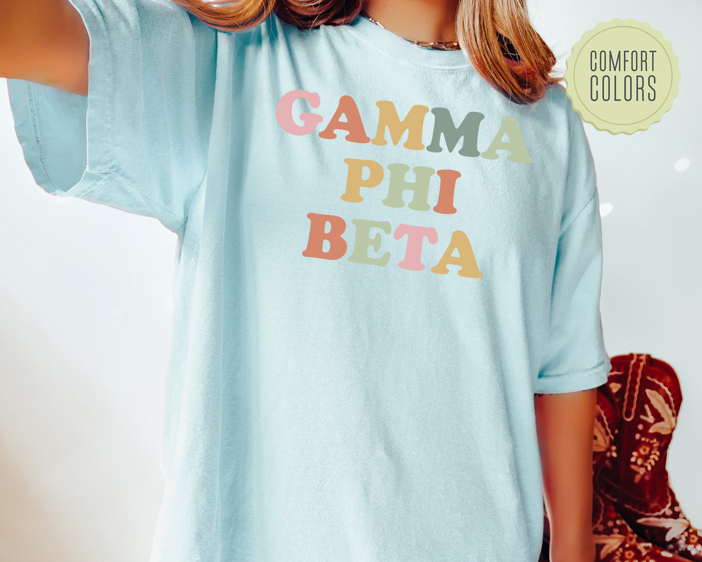 Gamma Phi Beta Bright and Proud Comfort Colors Sorority T-shirt _ 428g