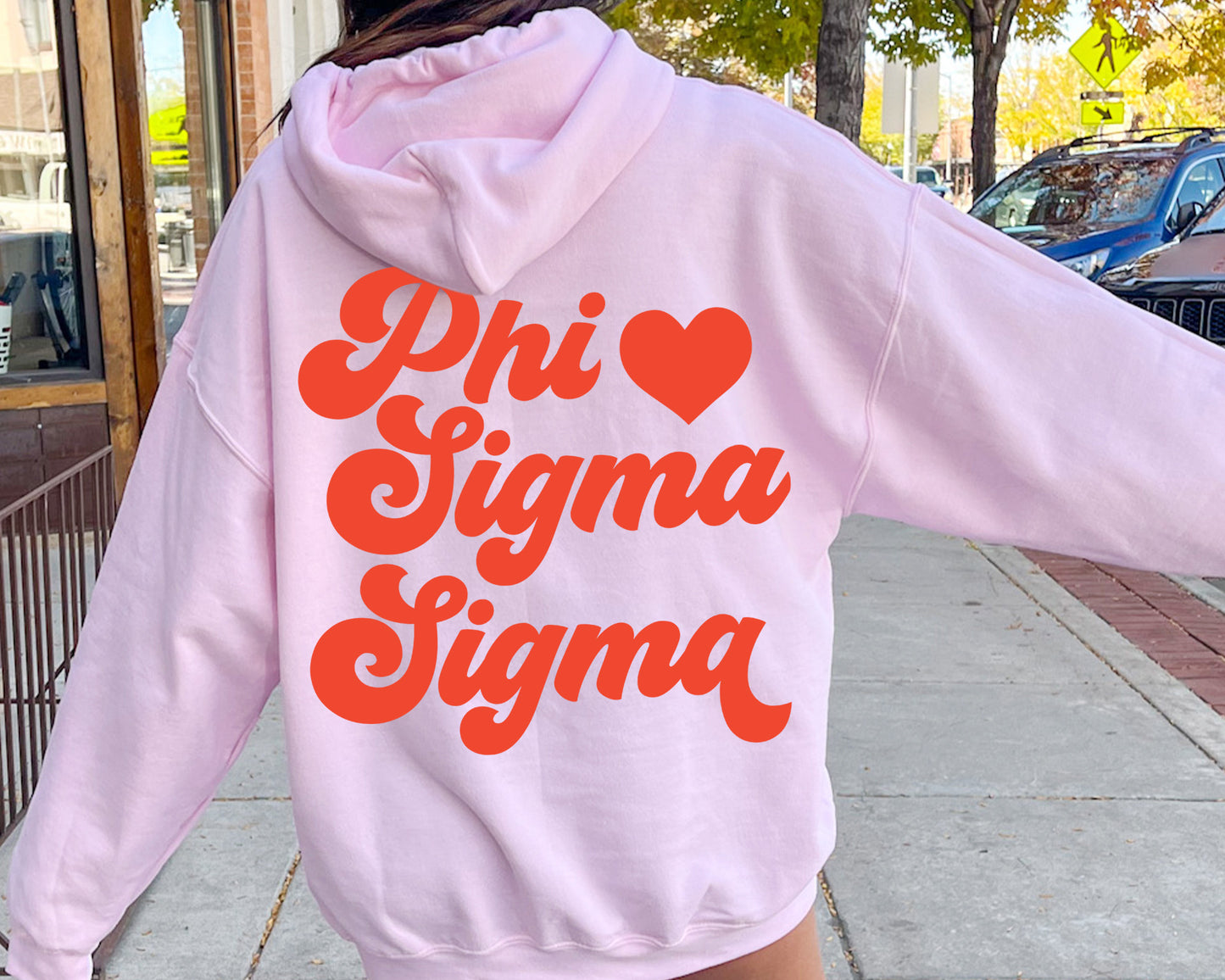 Phi Sigma Sigma Red Heart Sorority Hoodie _ 33365g