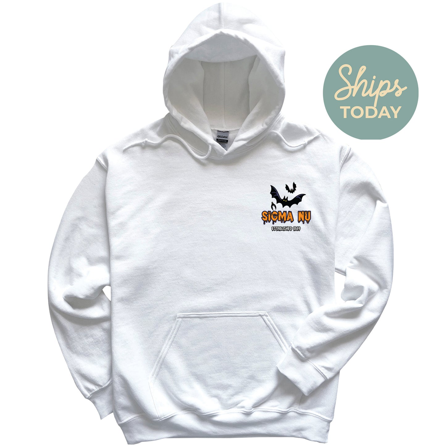 Sigma Nu Halloween Bats Fraternity Hoodie _ 36275g