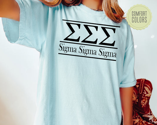 Sigma Sigma Sigma Bold Statement Comfort Colors Sorority T-shirt _ 307g