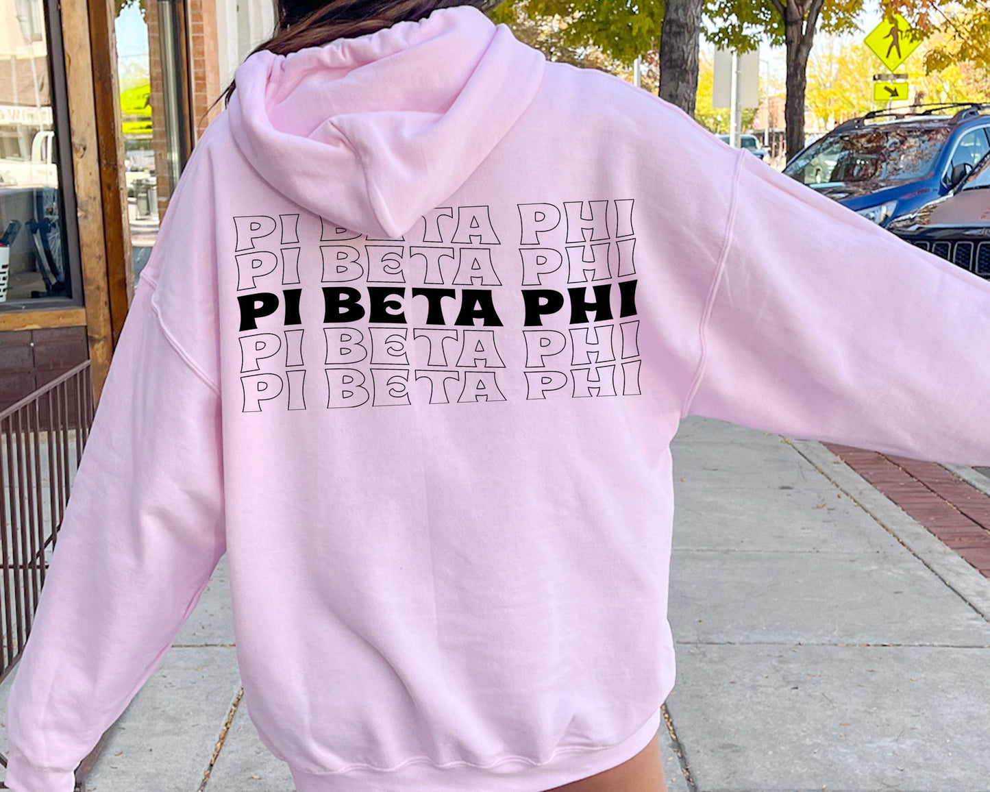 Pi Beta Phi Wavy Letters Sorority Hoodie _ 33418g