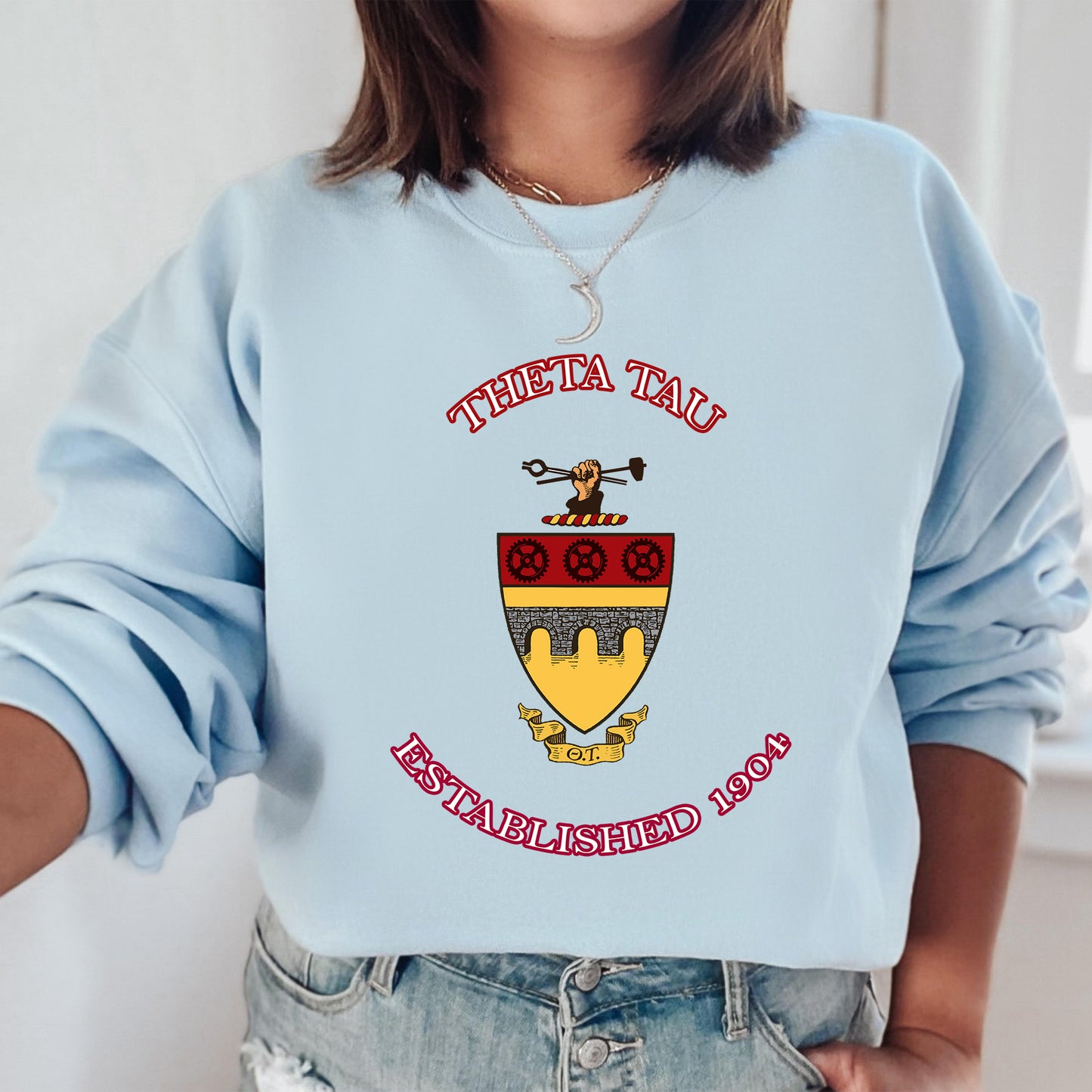 Theta Tau Iconic Insignia COED Sweatshirt _ 35678g