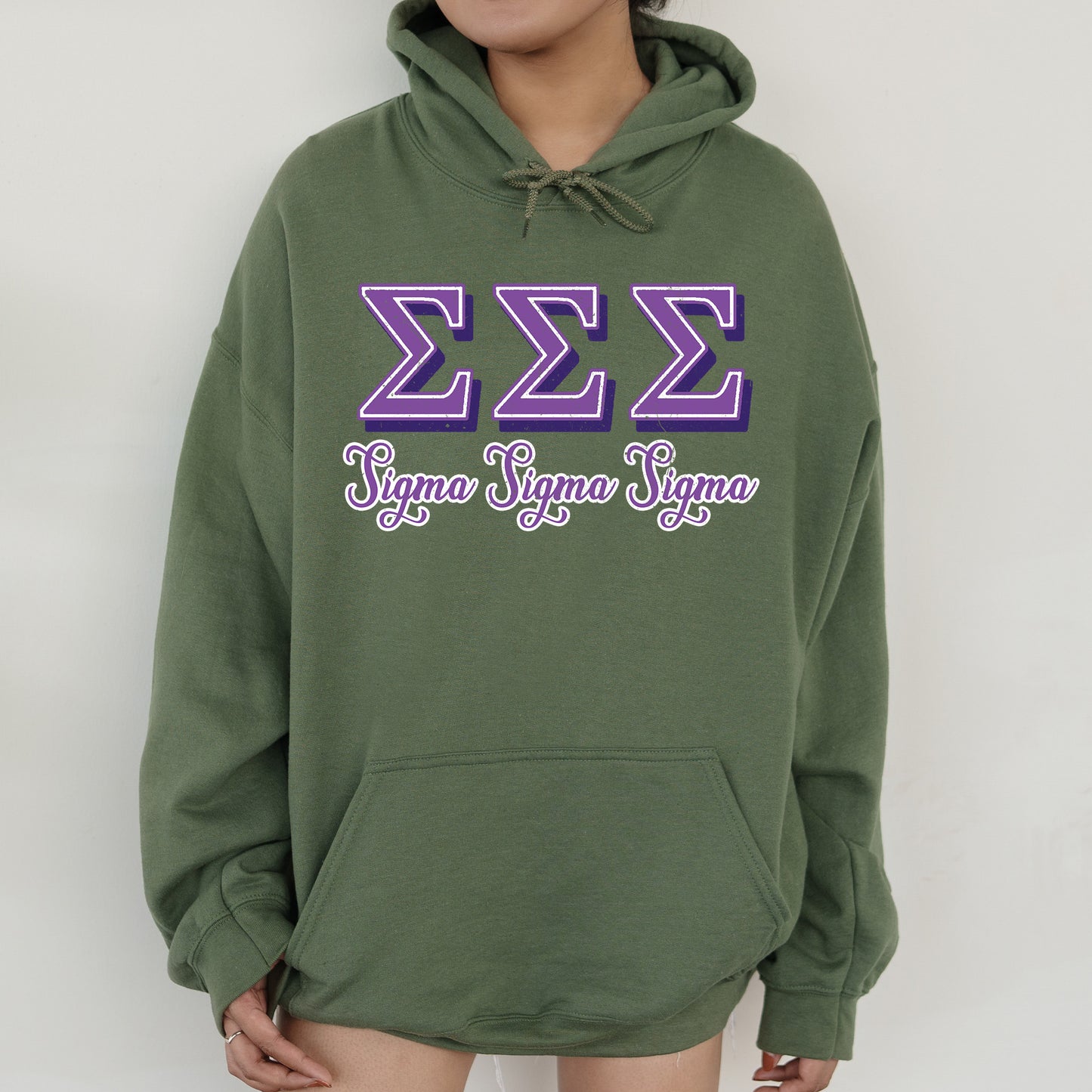 Sigma Sigma Sigma Greek Colors Sorority Hoodie _ 36092g