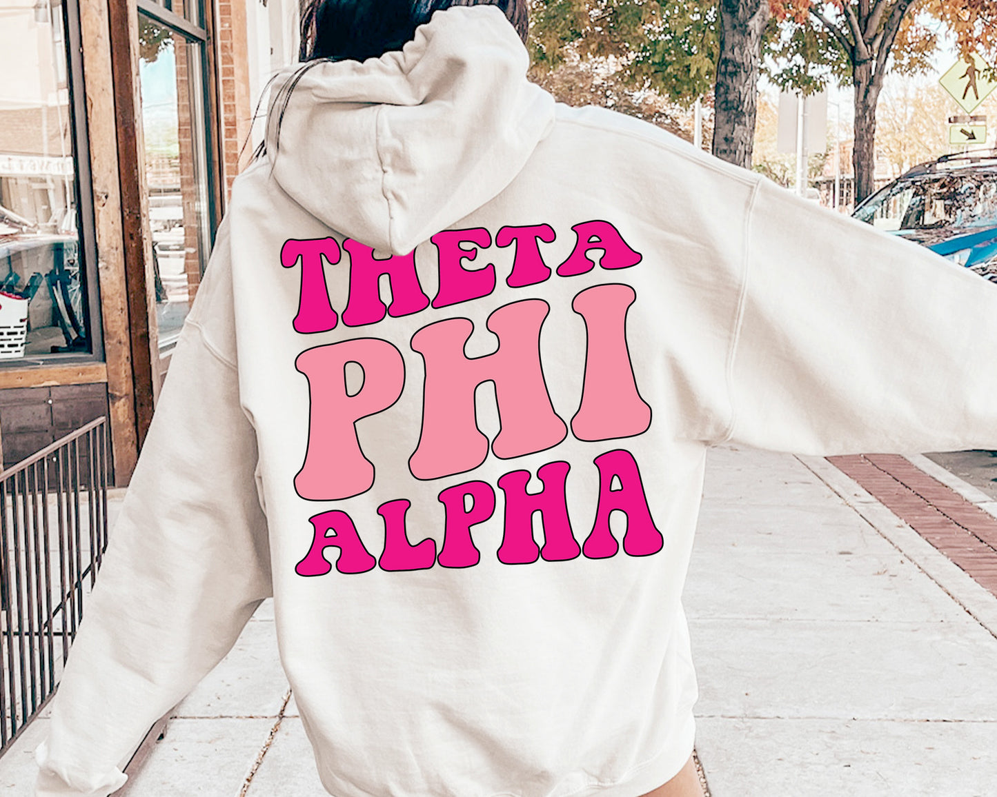 Theta Phi Alpha Shades of Pink Sorority Hoodie _ 32996g